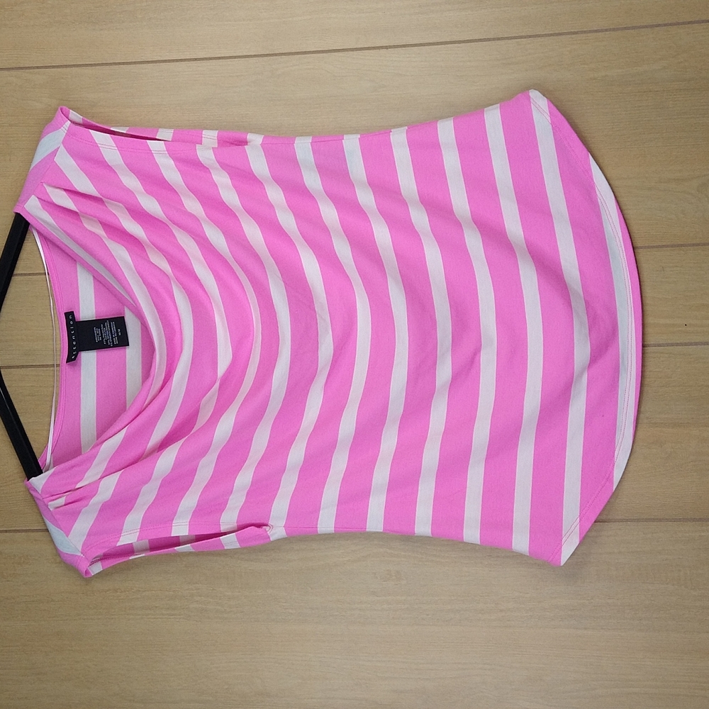 Attention Cream | Pink  Cowl Neck Sleeveless Tee- Shirts Size: M